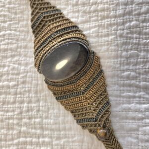 Handmade Macrame Bracelet with Oval Stone